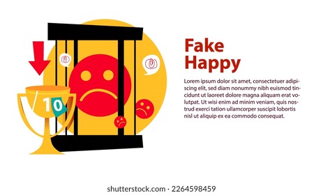 illustration of an sad face with bad situation