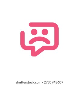 Illustration of sad face message vector