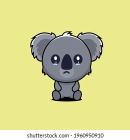 Illustration Of A Sad Koala Vector Design