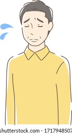 Illustration of a sad man
