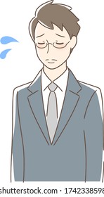 Illustration of a sad man