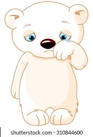 Illustration of sad polar bear 
