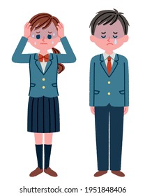 Ilustración de un estudiante triste