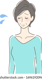 Illustration of a sad woman