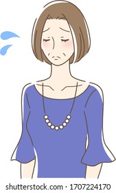 Illustration of a sad woman
