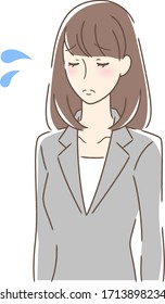 Illustration of a sad woman