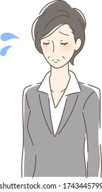 Illustration of a sad woman