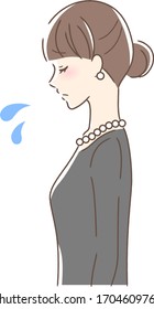 Illustration of a sad woman's profile