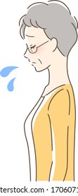 Illustration of a sad woman's profile