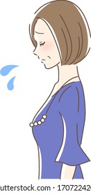 Illustration of a sad woman's profile