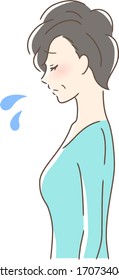 Illustration of a sad woman's profile