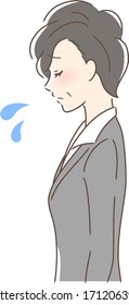 Illustration of a sad woman's profile
