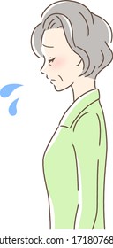 Illustration of a sad woman's profile