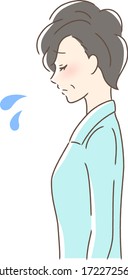 Illustration of a sad woman's profile
