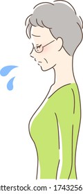 Illustration of a sad woman's profile