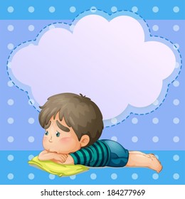 Illustration of a sad young boy with an empty callout