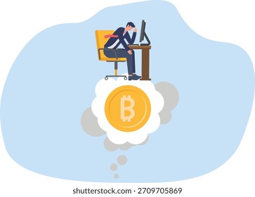  Ilustración de la tristeza por el fracaso en la implementación de inversiones en Bitcoin

