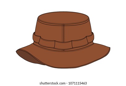 Illustration of Safari Hat ( brown ) 