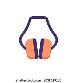 illustration of a safety ear plug. safety equipment. items to keep or protect the ears to keep them safe from loud or harmful sounds. flat cartoon style. vector design