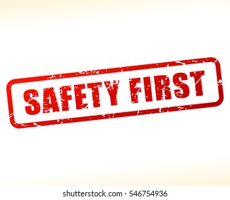Illustration of safety first text on white background