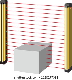 A illustration of safety lights used in production line