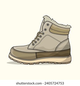 The Illustration of Safety Shoes Beige