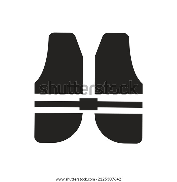 Illustration of safety vest, life vest,\
sinking, floating. Solid icons, glyphs,\
silhouettes.