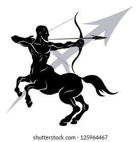 Illustration of Sagittarius the archer or centaur zodiac horoscope astrology sign