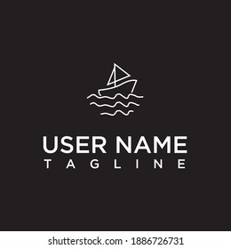 Illustration of sailboat outline logo design