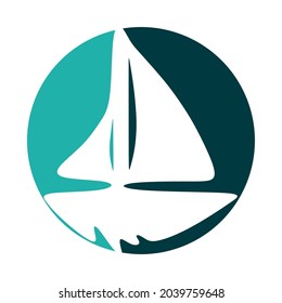 Illustration of sailboat vector graphic design.