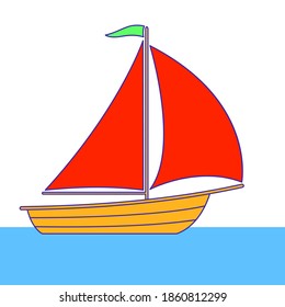Illustration of the sailing boat icon