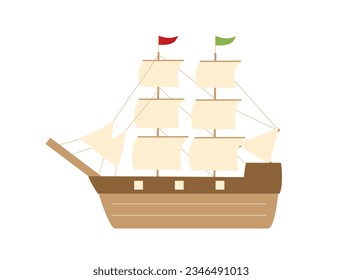 An illustration of a sailing ship.