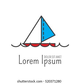 Illustration - Sailing ship on waves