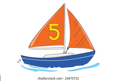 illustration of a sailing yacht