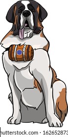 illustration of saint bernard dog in vinyl style