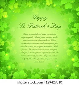 illustration of Saint Patrick's Day Background with clover leaf