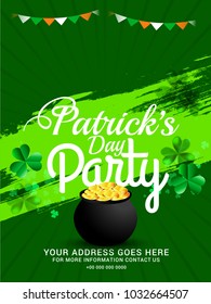 Illustration Of Saint Patricks Day Invitation Card Background,Poster Or Banner Template Design,Easy To Edit.
