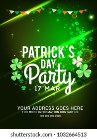 Illustration Of Saint Patricks Day Invitation Card Background,Poster Or Banner Template Design,Easy To Edit.