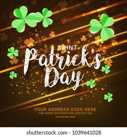 Illustration Of Saint Patricks Day Invitation Card Background,Poster Or Banner Template Design,Easy To Edit.