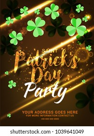 Illustration Of Saint Patricks Day Invitation Card Background,Poster Or Banner Template Design,Easy To Edit.