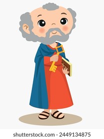 
Illustration of Saint Peter, saint, religion, with key and Bible, pope, religious images