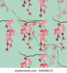 illustration sakura flower/Spring sakura flower/Greeting card sakura/Summer composition sakura/Spring sakura flower/Garden sakura flower/Beautiful sakura flower/Delicate sakura