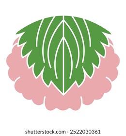 Illustration of Sakura Mochi. Vector icon with a design inspired by Japanese family crests