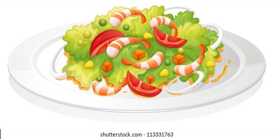 illustration of a salad on a white background