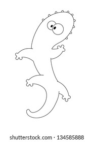 illustration of a salamander outlined