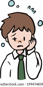 Illustration of a salaryman feeling drowsy