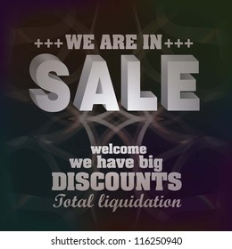 illustration of sale, with  3D letters,  vector illustration