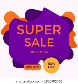 ILLUSTRATION SALE BANNER TEMPLATES DESIGN. BACKGROUND SUPER SALE  VECTOR  