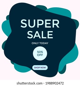 ILLUSTRATION SALE BANNER TEMPLATES DESIGN. BACKGROUND SUPER SALE  VECTOR  