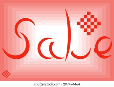Illustration of sale inscription, sign, vector.